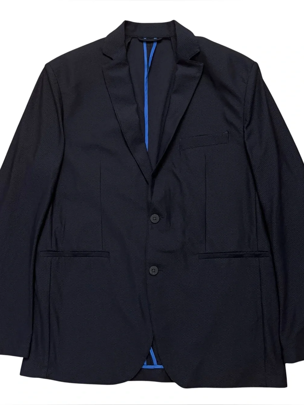Twillory Blazer Jacket Mens 44L Sports Coat Mesh Performance Stretch Nylon Blue